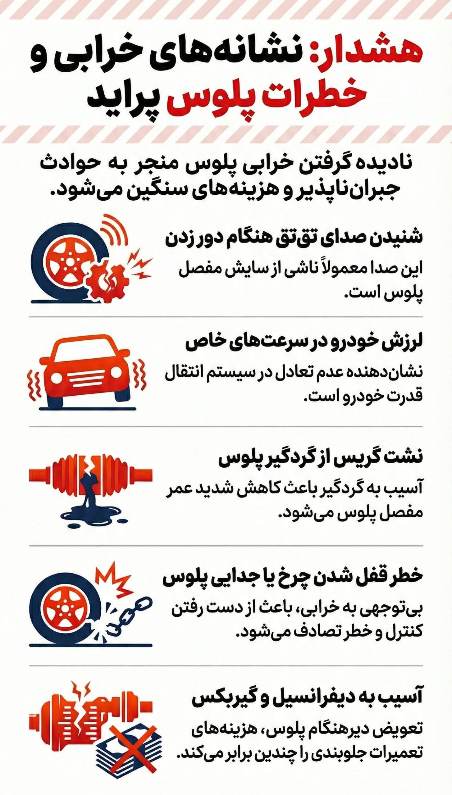 علائم نشان‌دهنده خرابی پلوس پراید